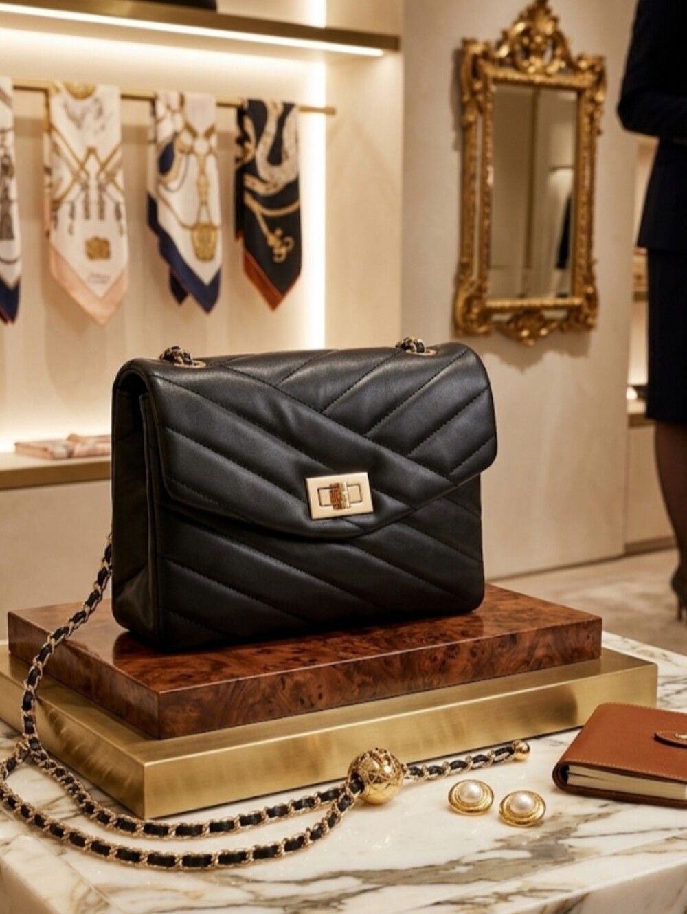 🖤NWT Luxe Black Quilted Convertible Crossbody Bag - Gold Hardware🖤